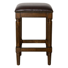 Load image into Gallery viewer, Solid Wood Backless Counter Height Bar Chair - Brown And Dark Brown