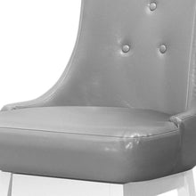 Load image into Gallery viewer, 29" Faux Leather And Solid Wood Swivel Bar Height Bar Chairs (Set of 2) - Gray And White