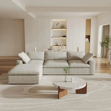 Load image into Gallery viewer, Two Piece Living Room Set Blend Modular Sofa With Ottoman Storage - Khaki