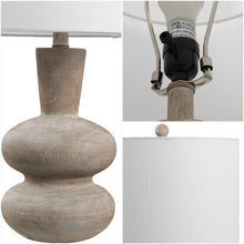 Load image into Gallery viewer, Gourd Table Lamp With Drum Shade - Brown