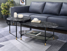 Load image into Gallery viewer, Silas - Engineered Stone Top Nesting Table - Black