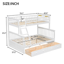 Load image into Gallery viewer, Bunk Bed With Drawers, Convertible Storage Bed