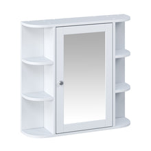 Load image into Gallery viewer, Bathroom Wall Storage Cabinet With Mirror And Adjustable Shelf, 6 Open Shelves