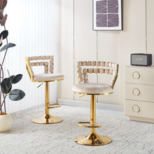Load image into Gallery viewer, Modern Bar Chair With Iron Tube Legs, Soft Cushions And Comfortable Backrest (Set of 2)