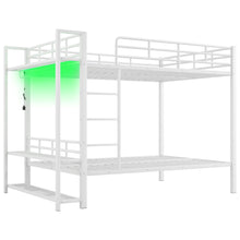 Load image into Gallery viewer, Bunk Bed With Storage Shelves, Clothes Hooks, LED Light