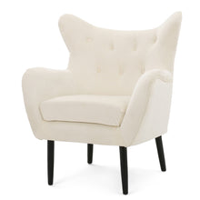 Load image into Gallery viewer, Style Velvet Arm Chair With Wingback And Flared Arms - Ivory