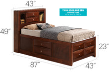 Load image into Gallery viewer, Modern Design Storage Bed With Bookcase Headboard