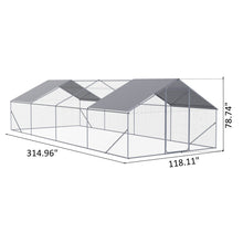 Load image into Gallery viewer, Outdoor Chicken Coop Large Space With Safety Features - Silver Gray