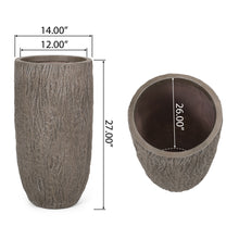 Load image into Gallery viewer, Magnesium Oxide Planter For Outdoor Use - Natural Wood