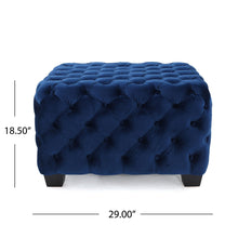 Load image into Gallery viewer, Modern Glam Ottoman With Velvet Upholstery And Button Tufted Design