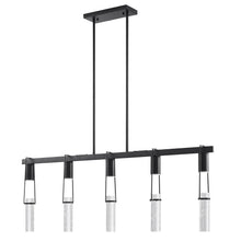 Load image into Gallery viewer, Five Light Metal Dimmable Smart Enabled Chandelier With Shades - Black / Clear