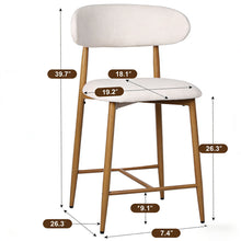 Load image into Gallery viewer, Upholstered Counter Height Bar Stools For Kitchen Island (Set of 2) - Beige
