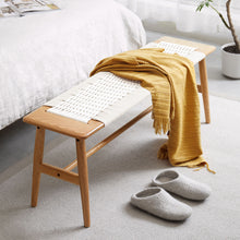 Load image into Gallery viewer, Design Dining Bench Bed Bench For Bedroom - White / Natural Oak