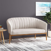 Load image into Gallery viewer, Mid Century Modern Loveseat With Channel Stitched Backrest