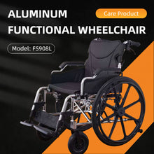 Load image into Gallery viewer, Heavy Duty Foldable Manual Wheelchair Double X Force Support With Adjustable Seat Belt Breathable Cushion & Anti Backflip Design 24" Tires For All Terrains 350 Lbs Capacity - Black / Silver