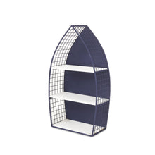 Load image into Gallery viewer, Boat Shaped Bookcase (489055) - Navy Blue / White