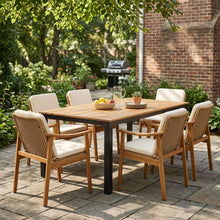Load image into Gallery viewer, 7 Piece Outdoor Patio Dining Set With & 6 Arm Chairs