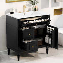 Load image into Gallery viewer, Modern Bathroom Vanity With Sink, Freestanding Cabinet With Flip Drawer & Adjustable Shelf