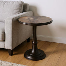 Load image into Gallery viewer, 22" Metal Round Pedestal End Table - Bronze