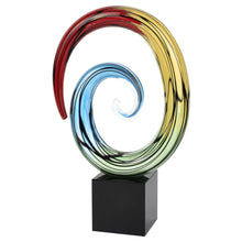 Load image into Gallery viewer, Murano Hand Painted Modern Abstract Tabletop Sculpture - Blue / Red