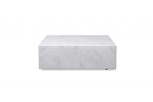 Load image into Gallery viewer, Genuine Marble And Brass Square Coffee Table - White