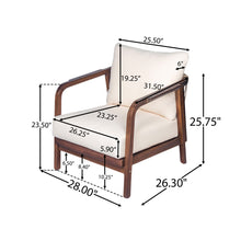 Load image into Gallery viewer, Outdoor Lounge Chair With Woven Backrest, Solid Wood Frame, Comfortable Cushions