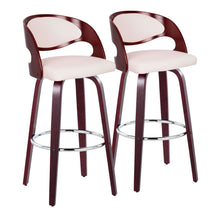 Load image into Gallery viewer, Pino - Mid Century Modern Fixed Height Barstool With Swivel & Round Footrest (Set of 2)