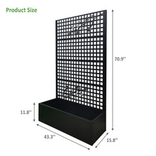 Load image into Gallery viewer, Planter Box With Trellis, Outdoor Raised Garden Bed With Privacy Screen Lattice Panels For Patio - Black