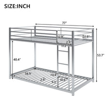 Load image into Gallery viewer, Metal Bunk Bed, Low Bunk Bed With Ladder