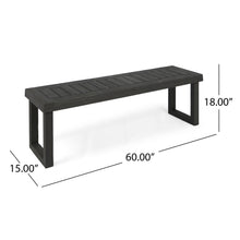 Load image into Gallery viewer, Realm - Outdoor Bench With Slat Panel Top And Base - Dark Gray