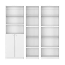 Load image into Gallery viewer, Five Tier Modular Bookcase With Two Doors (Set of 3) (546615) - White