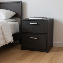Load image into Gallery viewer, 15.7" x 12.7" x 18.6" Two Drawer Faux Wood Nightstand - Black