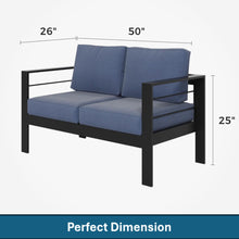 Load image into Gallery viewer, All-Weather Patio Loveseat With Thick Cushions