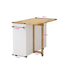 Load image into Gallery viewer, Kitchen Island Cart With 2 Door Cabinet, 3 Drawers, Spice Rack & Towel Rack - White