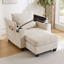 Load image into Gallery viewer, Convertible Chaise Lounge Sofa Chair With USB Ports, Cup Holders, Phone Holder And Storage