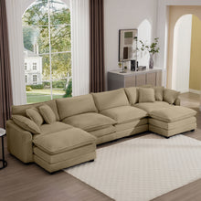 Load image into Gallery viewer, Modern Oversized Modular Cushion Sofa With Ottoman, Low Back, Deep Seating Sofa Set