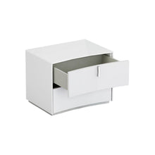 Load image into Gallery viewer, Two Drawers Manufactured Wood Nightstand - White