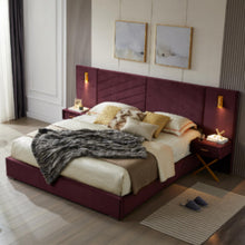 Load image into Gallery viewer, Comfortable Upholstered Bed With Vertical Channel Tufted Wingback Headboard