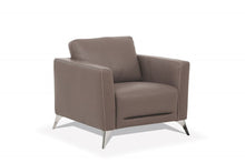 Load image into Gallery viewer, Genuine Leather And Black Arm Chair 35" - Taupe