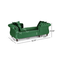 Load image into Gallery viewer, Lunarix - Velvet Fabric Chaise Lounge With Diamond Stitching And Turned Legs - Emerald