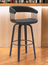 Load image into Gallery viewer, 30.5" Faux Leather Swivel Bar Height Bar Chair - Black