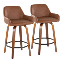 Load image into Gallery viewer, Daniella - Contemporary Fixed Height Counter Stool With Swivel With Round Footrest (Set of 2)