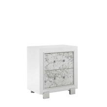 Load image into Gallery viewer, Modern Nightstand With 2 Faux Marble Detailed Front Drawer. - White