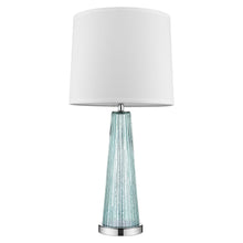 Load image into Gallery viewer, Glass Buffet Lamp With Off-White Empire Shade - Aqua