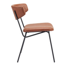 Load image into Gallery viewer, Upholstered Faux Leather Open Back Dining Room Side Chairs (Set of 2) - Brown