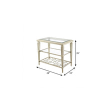Load image into Gallery viewer, Tempered End Table With Two Shelves - Clear / Clear