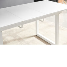 Load image into Gallery viewer, Square Extendable Dining Table With Metal Leg, Modern Space Saving Kitchen Table For Living Room