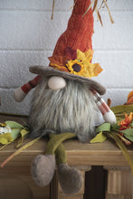 Load image into Gallery viewer, Sitting Gnome With Maple Leaf On Hat, For Holiday Harvest Festival Fall Festival & Thanksgiving Table Decorations (Set of 2) - Orange Multi