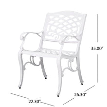 Load image into Gallery viewer, Unravel - Outdoor Arm Chair With Scroll Design And Floral Accents (Set of 2) - White