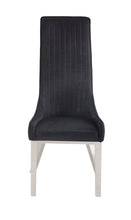 Load image into Gallery viewer, Glam Upholstered Faux Leather Dining Side Chairs (Set of 2) - Black / Silver